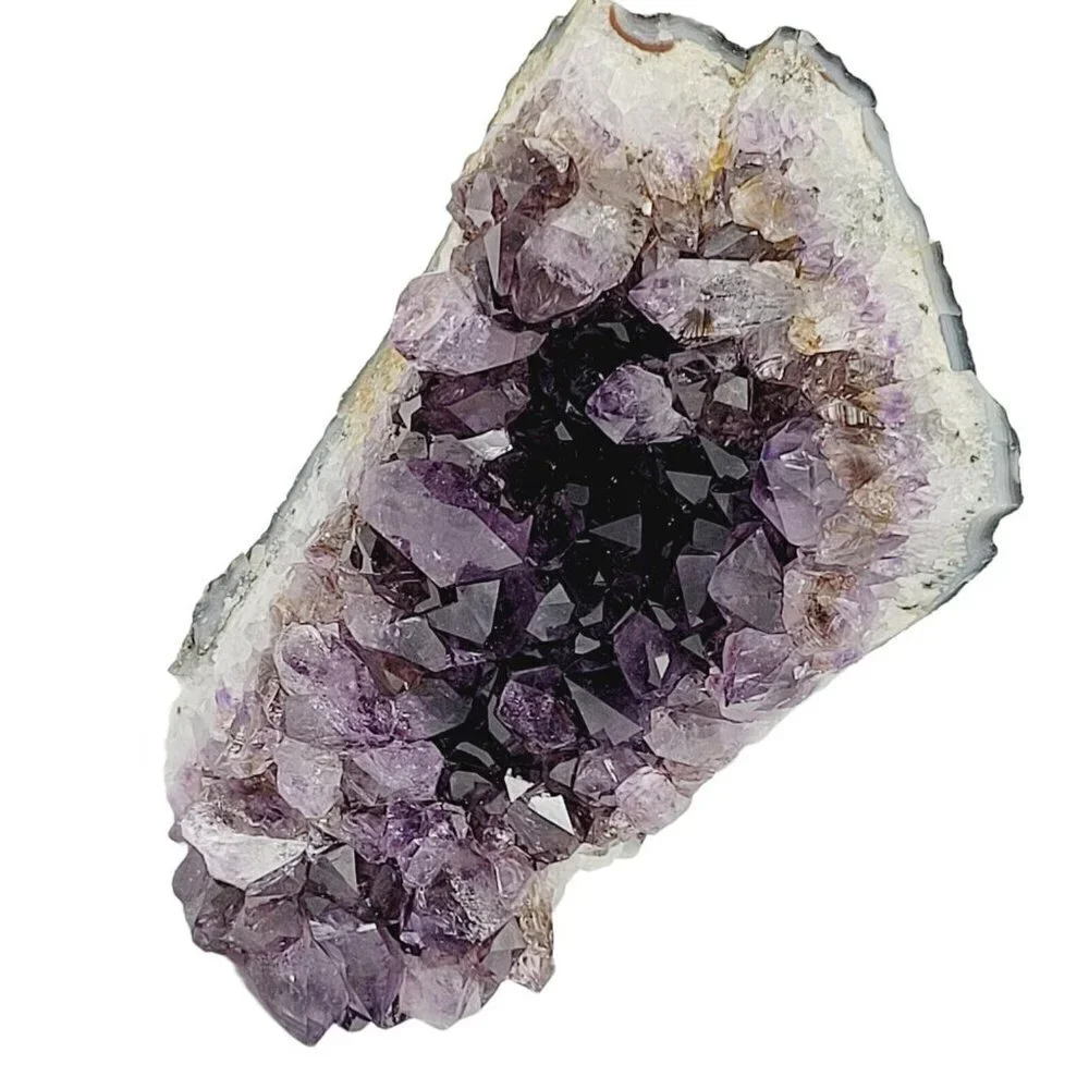 Raw Amethyst Quartz Geode Natural Specimen Medium to Dark Mineral 5x3x2